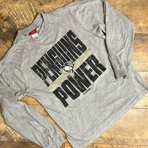REEBOK NHL Penguins Power Long Sleeve Tee, Size S